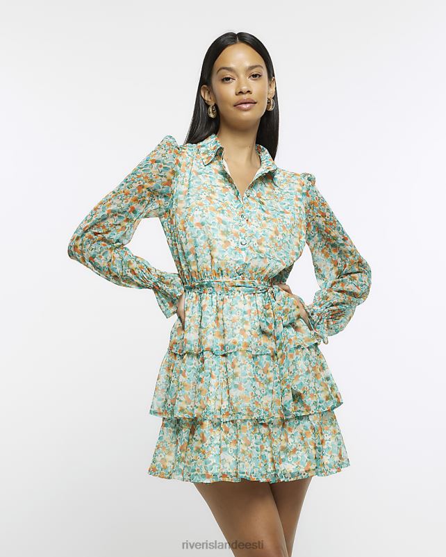 kehakate sinine naised River Island lilleline astmeline minisärkkleit 44TLL4706