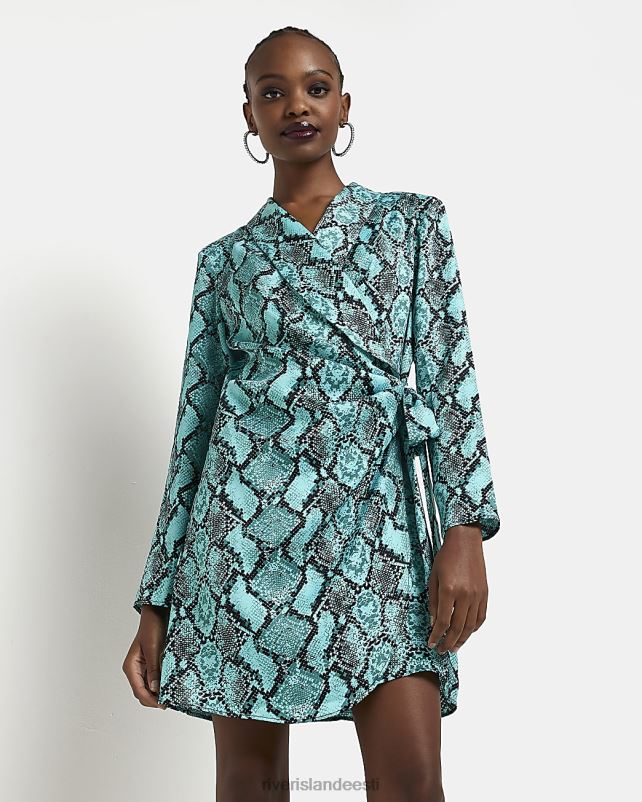 kehakate sinine naised River Island loomamustriga satiinmähisega minikleit 44TLL1823