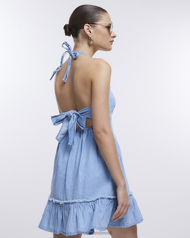 kehakate sinine naised River Island teksarihmaga swing minikleit 44TLL1720