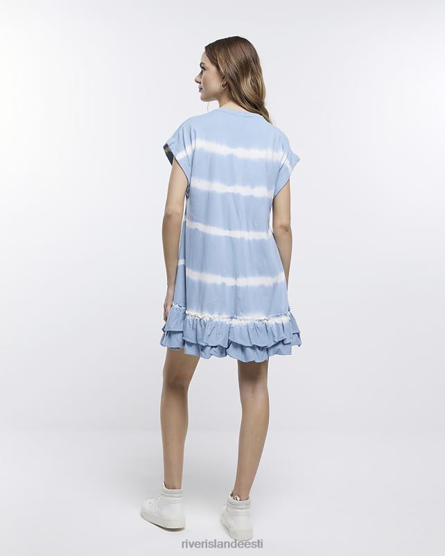 kehakate sinine naised River Island triibuline volangiga t-särk minikleit 44TLL1662