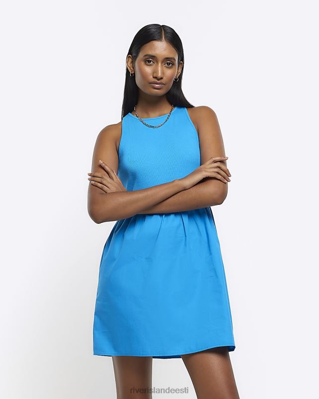 kehakate sinine naised River Island varrukateta swing minikleit 44TLL1764