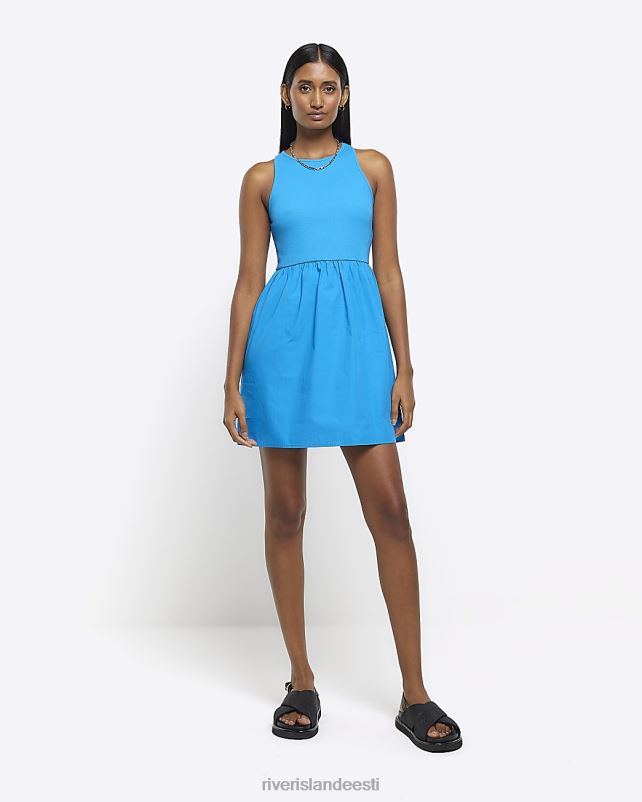 kehakate sinine naised River Island varrukateta swing minikleit 44TLL1764
