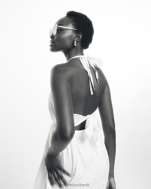 kehakate valge naised River Island broderie halterneck minikleit 44TLL1750