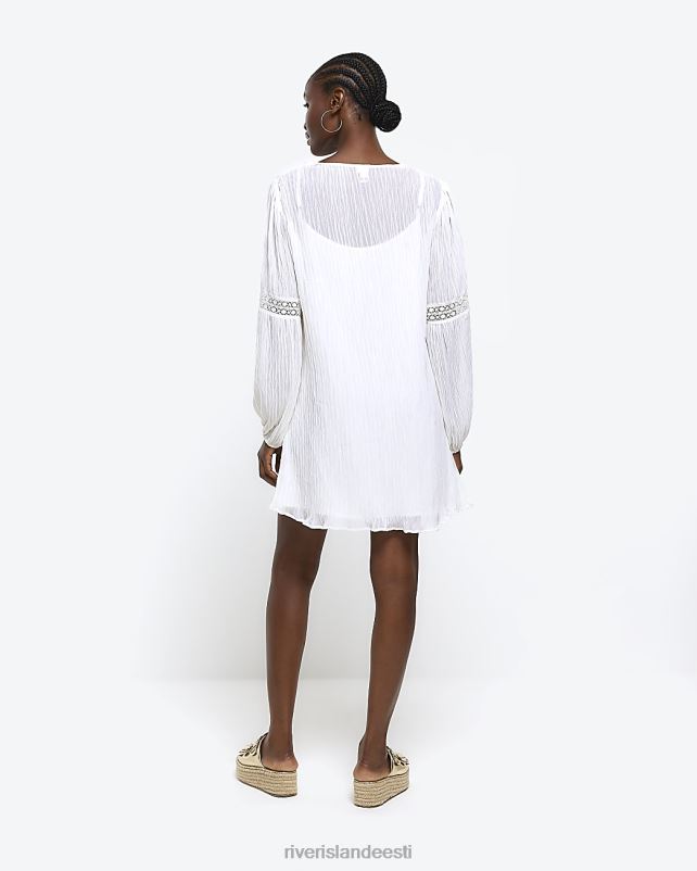 kehakate valge naised River Island pitsdetailidega smock minikleit 44TLL998