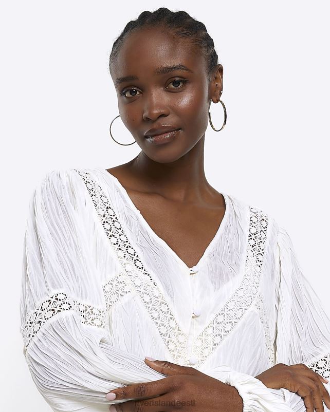 kehakate valge naised River Island pitsdetailidega smock minikleit 44TLL998