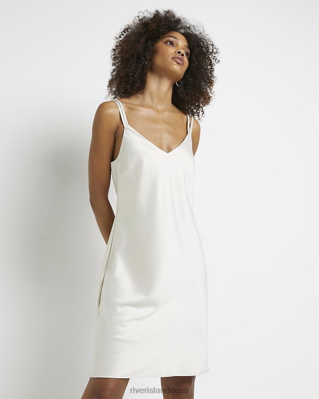kehakate valge naised River Island satiinist slip minikleit 44TLL439