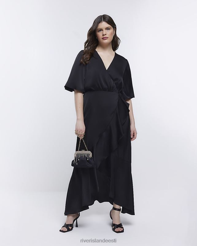 kehakate must naised River Island pruutneitsi kollektsioon satiinkangast maxi 44TLL1807