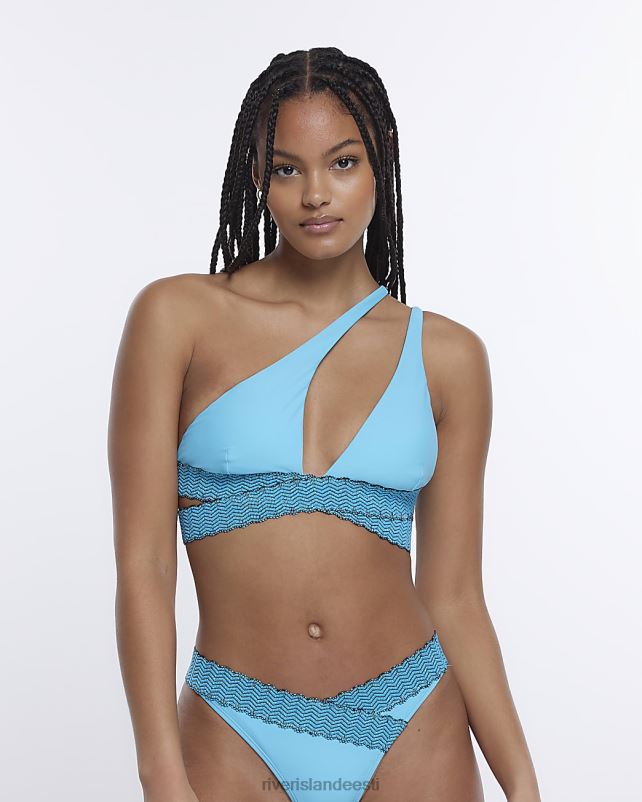 kehakate sinine naised River Island wrap üks õlg bikiinitop 44TLL1916