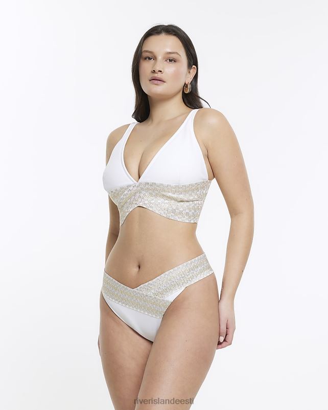 kehakate valge naised River Island täidlasema rinnaga sukeldunud bikiinitops 44TLL1678