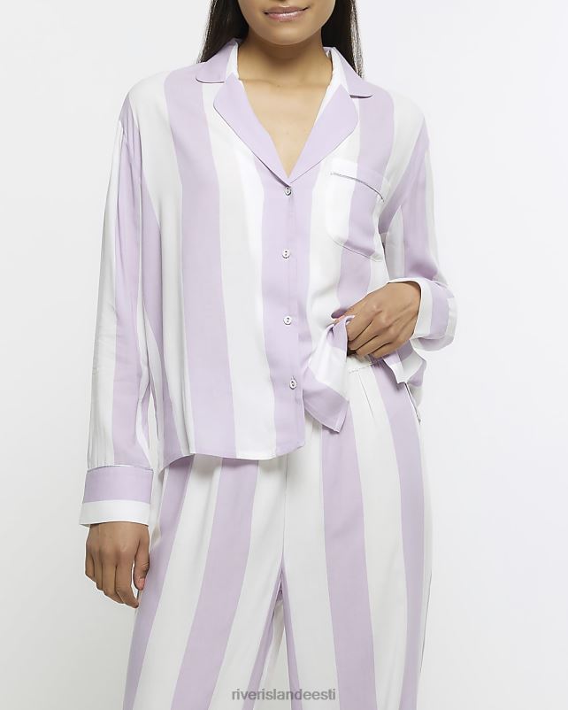 kehakate lilla naised River Island triibuline pidžaamasärk 44TLL4294
