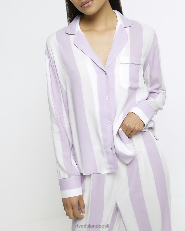 kehakate lilla naised River Island triibuline pidžaamasärk 44TLL4294