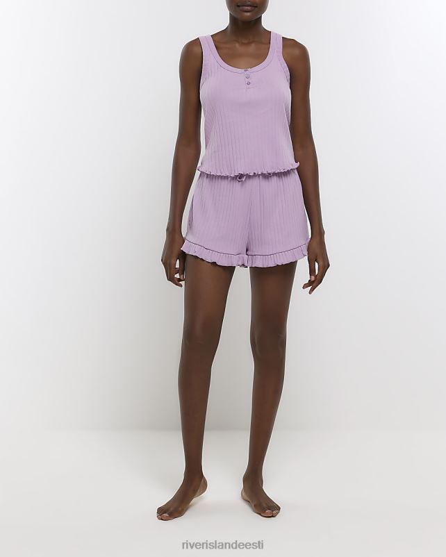 kehakate lilla naised River Island vest ja lühike pidžaama komplekt 44TLL4661
