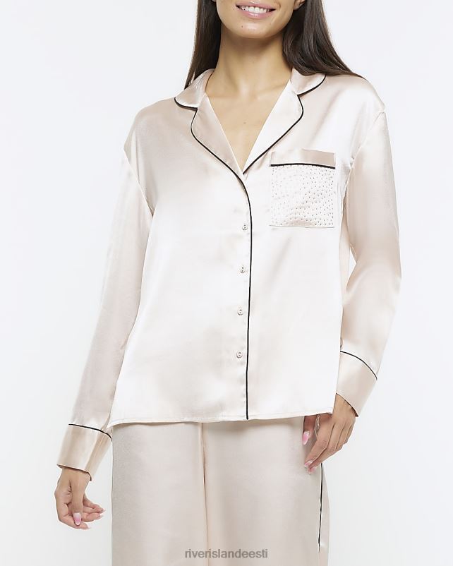 kehakate roosa naised River Island satiinkaunistusega pidžaamasärk 44TLL4034