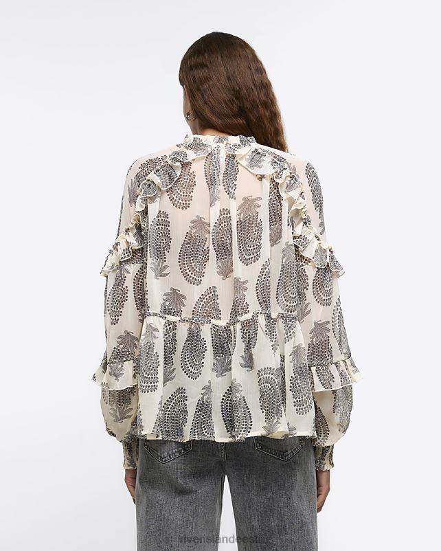 kehakate beež naised River Island abstraktne volangpluus 44TLL3881