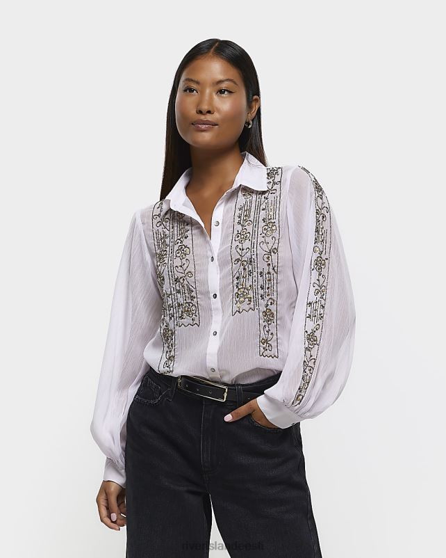 kehakate lilla naised River Island peenike kaunistusega pluus 44TLL5257