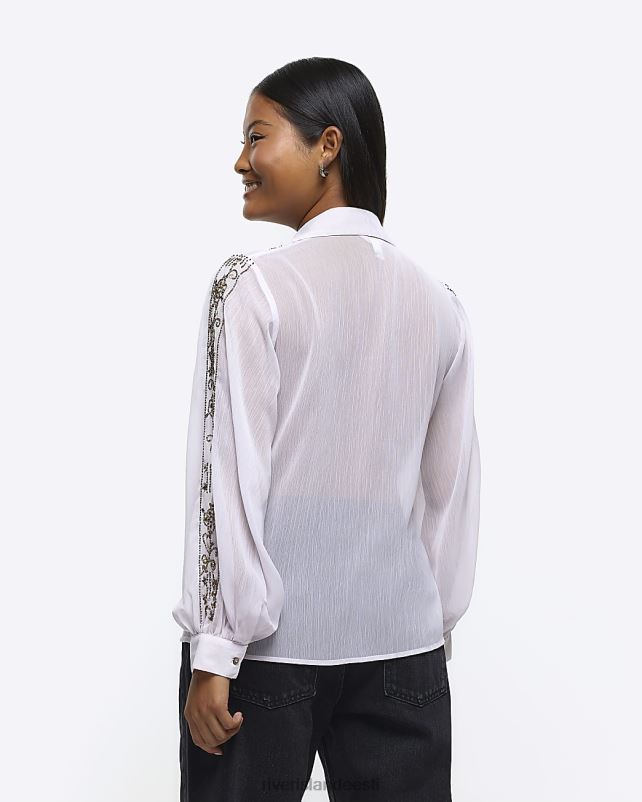 kehakate lilla naised River Island peenike kaunistusega pluus 44TLL5257