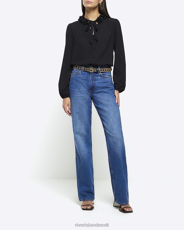 kehakate must naised River Island šifoonist korsapluus 44TLL88