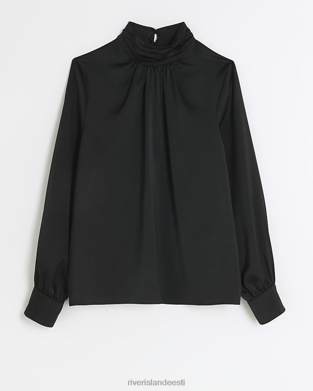 kehakate must naised River Island kaelusega pluus 44TLL3892