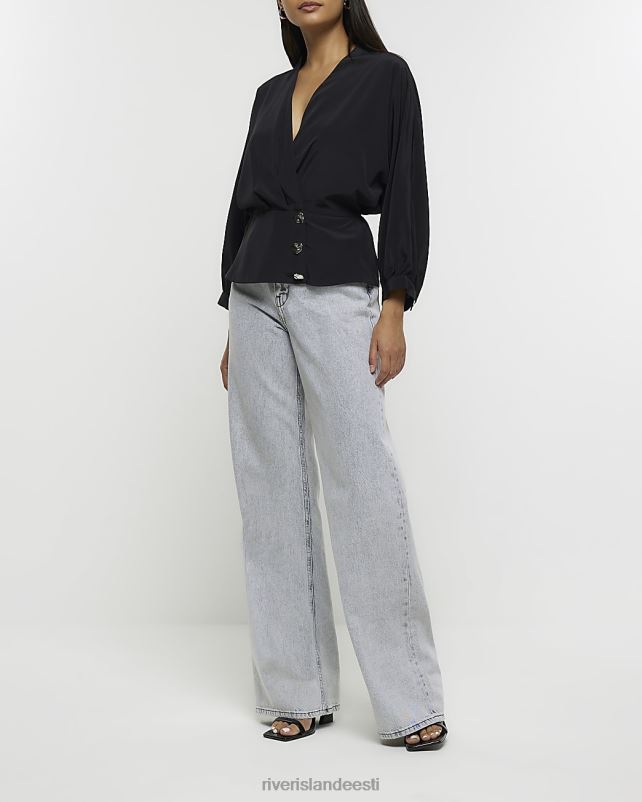 kehakate must naised River Island pikkade varrukatega ümbrispluus 44TLL1102