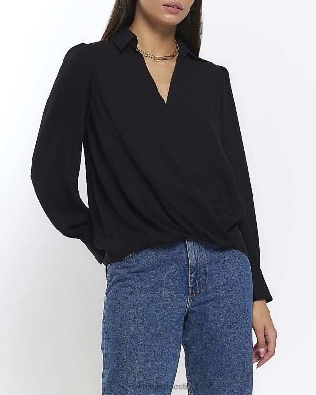 kehakate must naised River Island pikkade varrukatega ümbrispluus 44TLL271