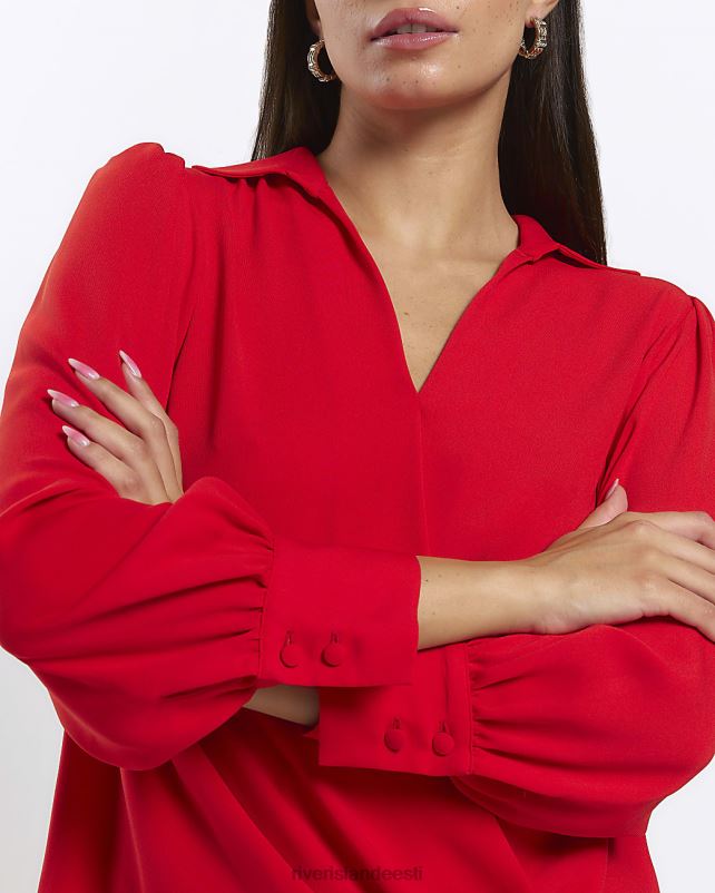 kehakate punane naised River Island pikkade varrukatega ümbrispluus 44TLL272