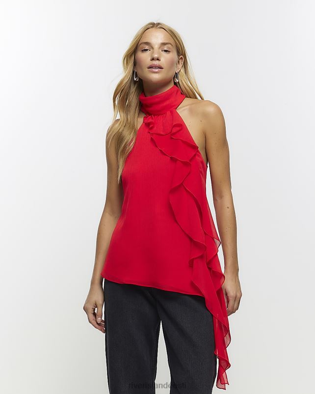 kehakate punane naised River Island sasiga varrukateta pluus 44TLL414