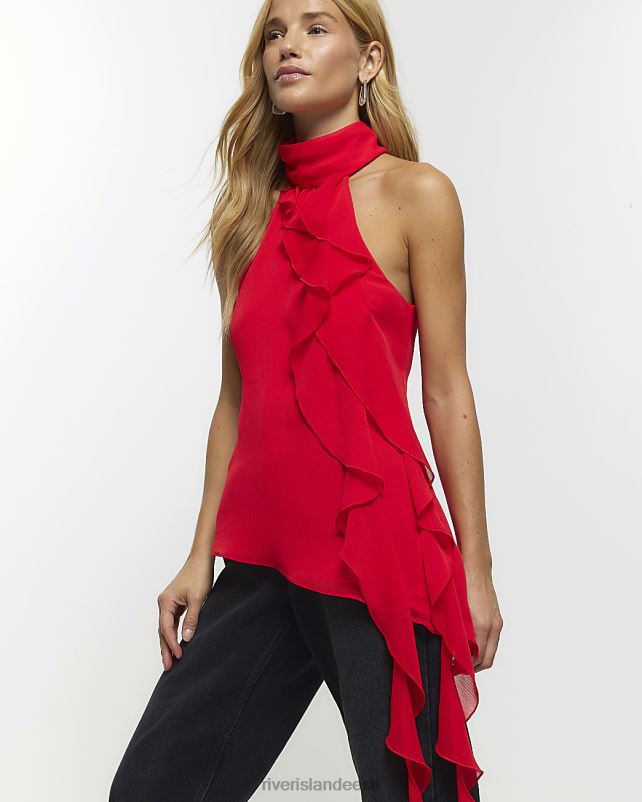 kehakate punane naised River Island sasiga varrukateta pluus 44TLL414