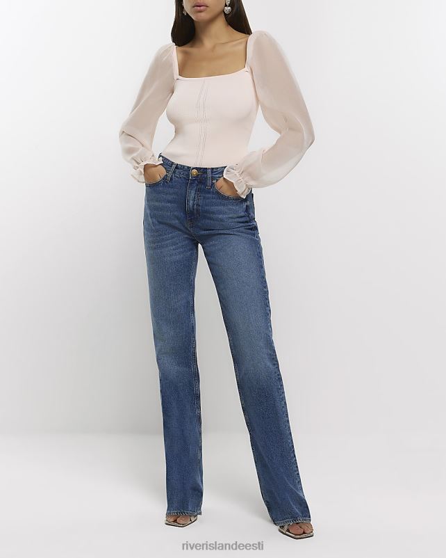 kehakate roosa naised River Island organza varrukatega pluus 44TLL734