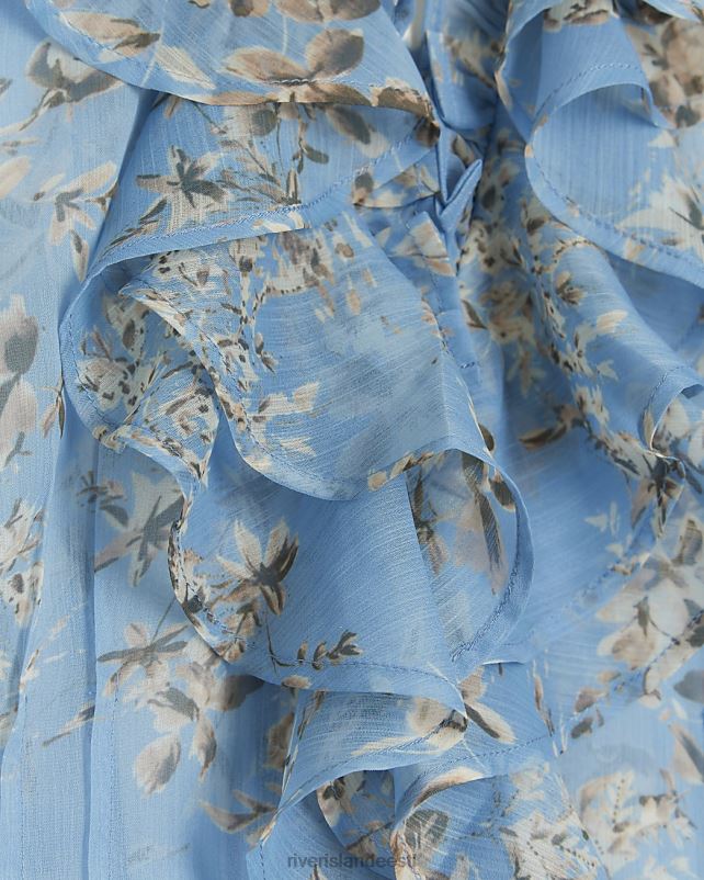 kehakate sinine naised River Island lilleline volangpluus 44TLL4172