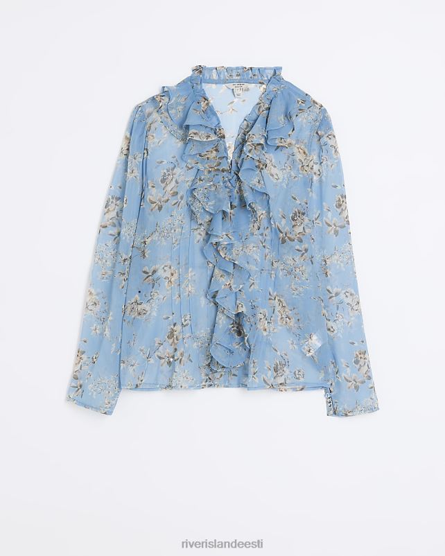 kehakate sinine naised River Island lilleline volangpluus 44TLL4172