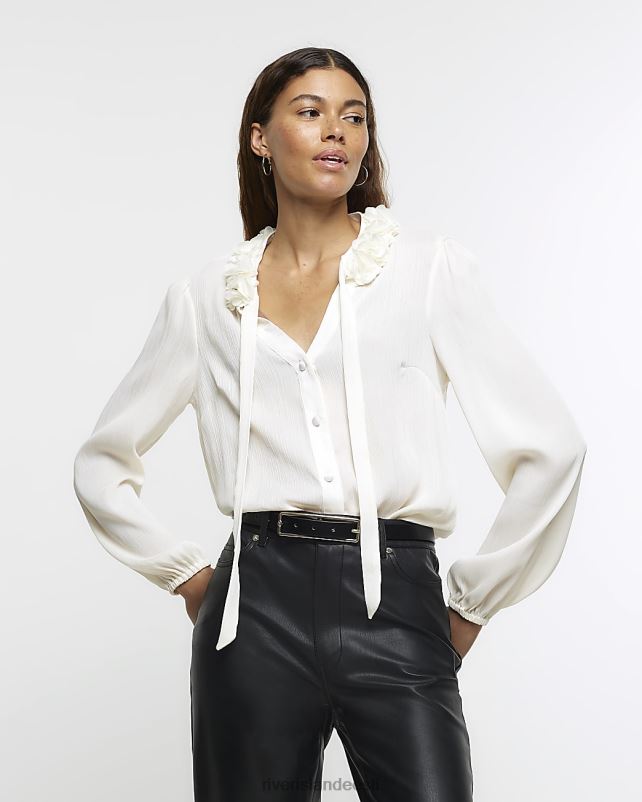 kehakate valge naised River Island šifoonist korsapluus 44TLL91