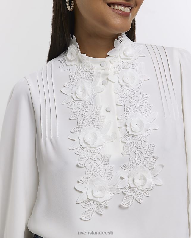kehakate valge naised River Island šifoonist lilleline korsapluus 44TLL4466