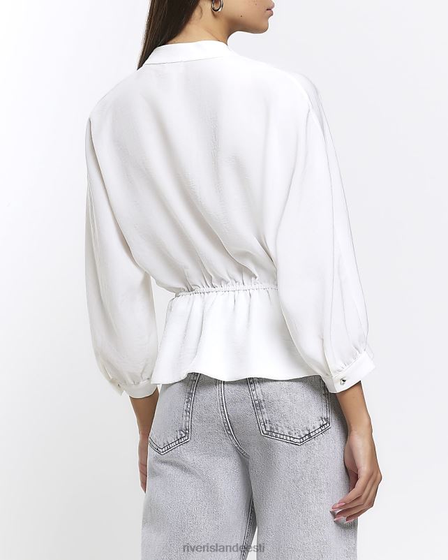 kehakate valge naised River Island pikkade varrukatega ümbrispluus 44TLL1101