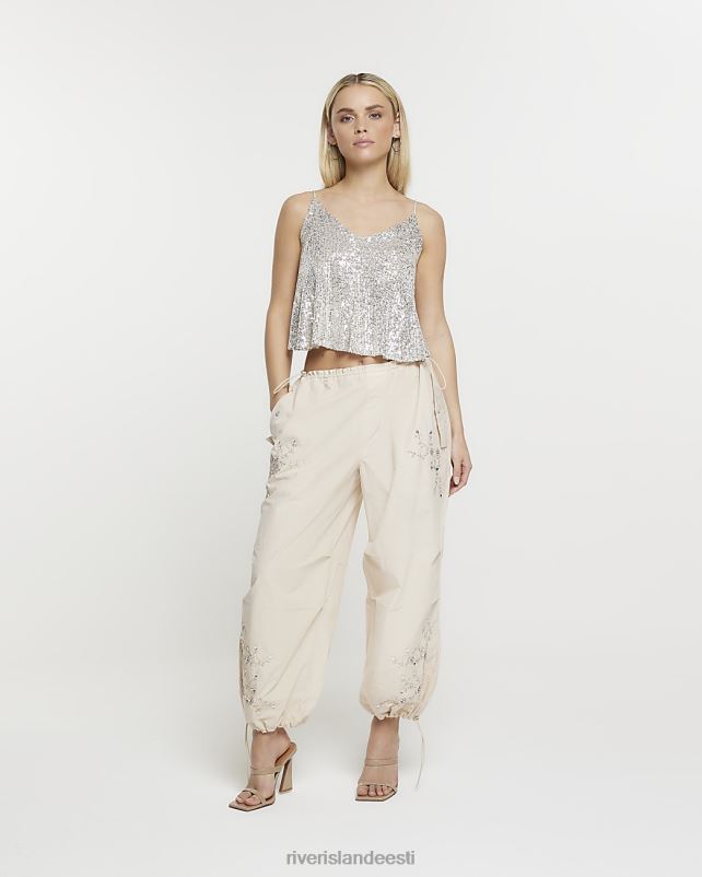 kehakate beež naised River Island peenikesed tikitud cargo püksid 44TLL5306