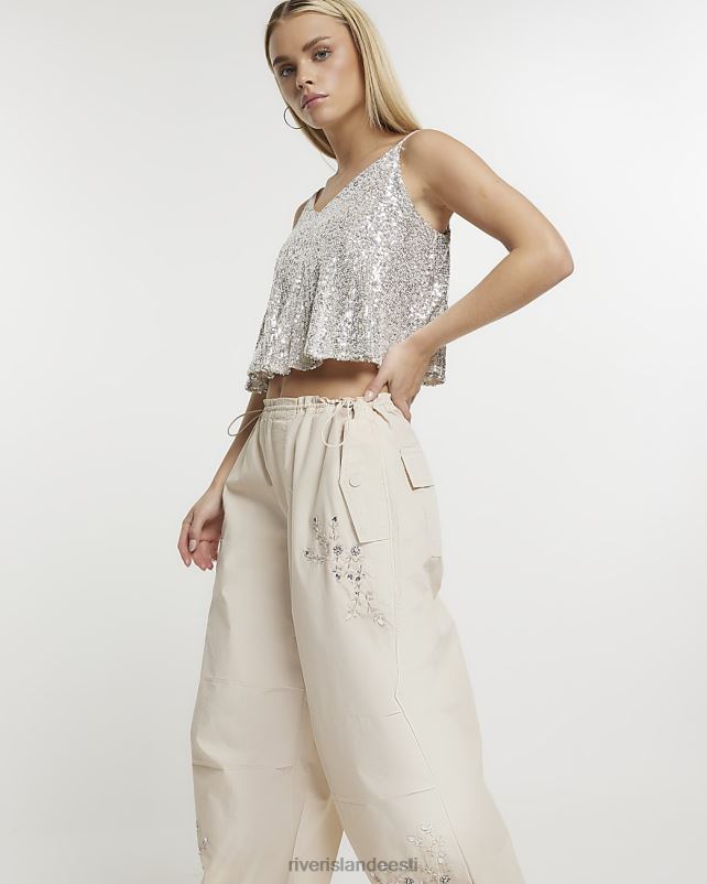 kehakate beež naised River Island peenikesed tikitud cargo püksid 44TLL5306