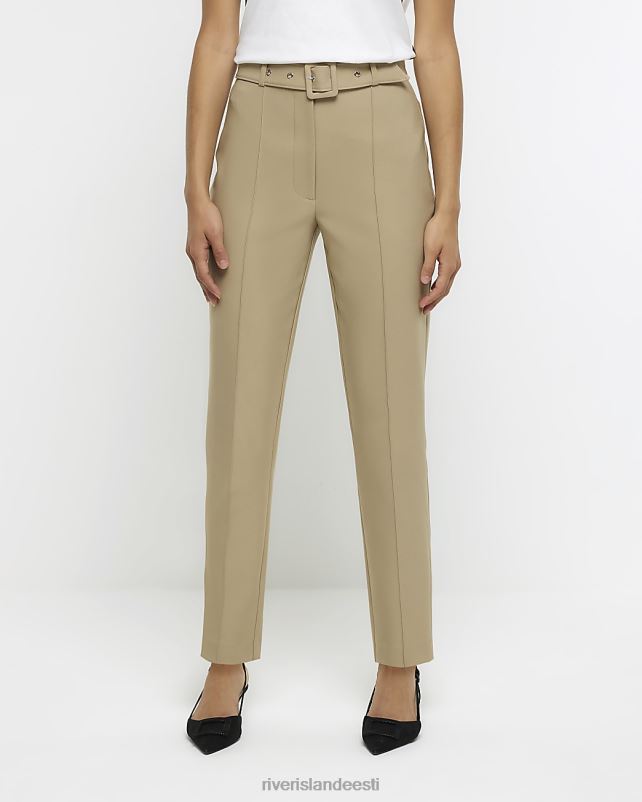 kehakate beež naised River Island vööga õhukesed püksid 44TLL695