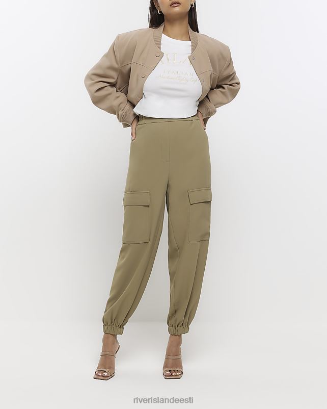 kehakate khaki naised River Island elastsed cargo püksid 44TLL672