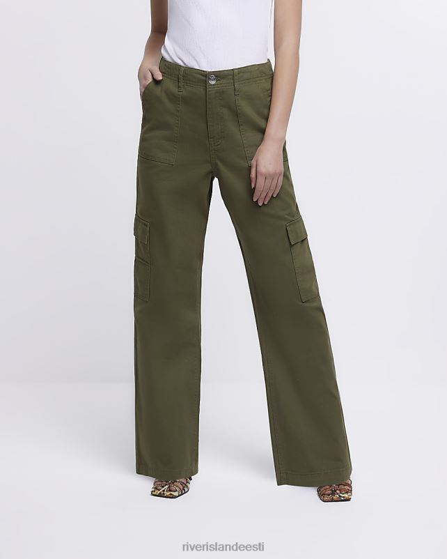 kehakate khaki naised River Island laia säärega püksid 44TLL500