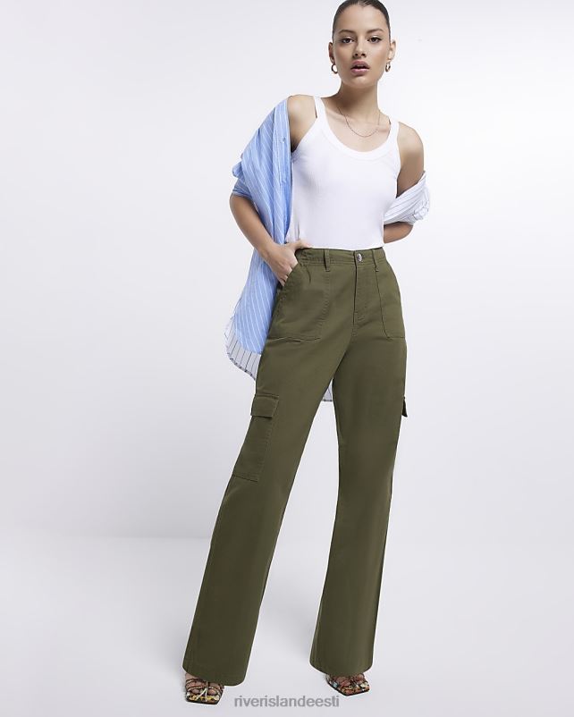 kehakate khaki naised River Island laia säärega püksid 44TLL500