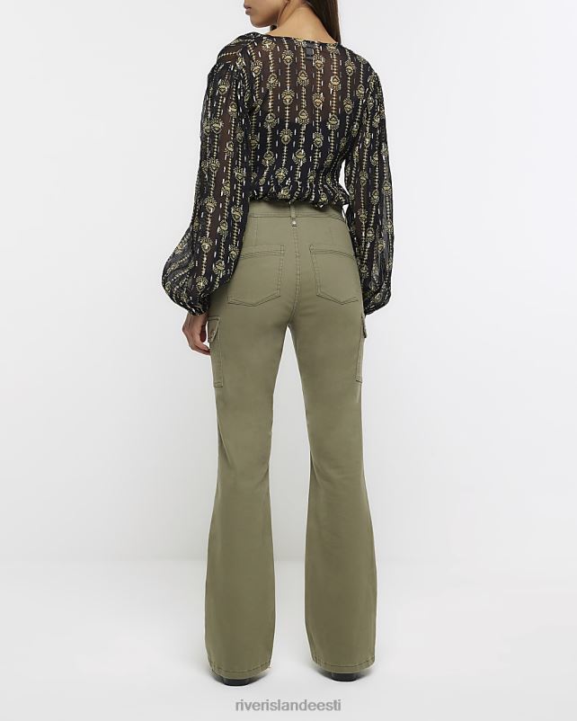 kehakate khaki naised River Island laienevad kaubapüksid 44TLL4205