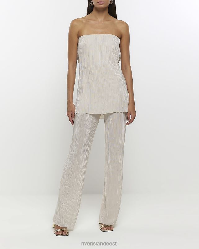 kehakate kreem naised River Island plisse laienevad püksid 44TLL1437