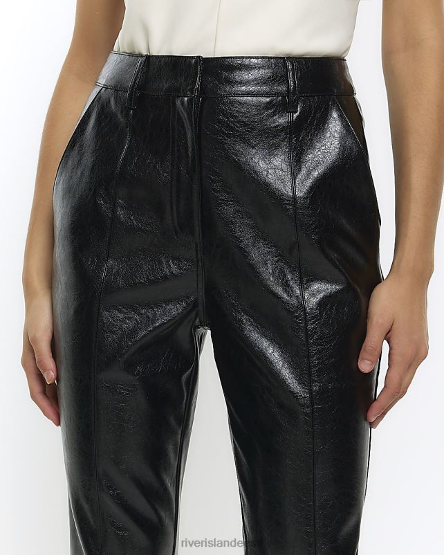 kehakate must naised River Island Kunstnahast lõhestatud äärtega püksid 44TLL4345