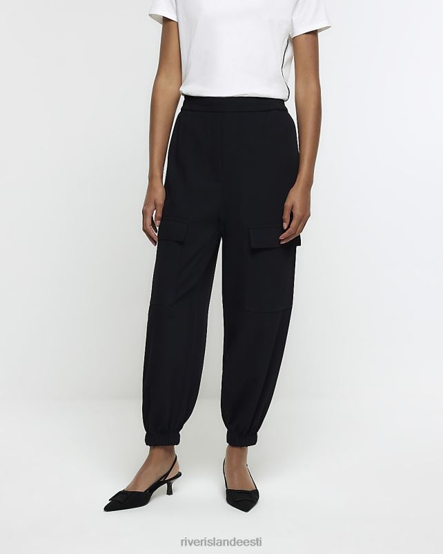kehakate must naised River Island elastsed cargo püksid 44TLL671