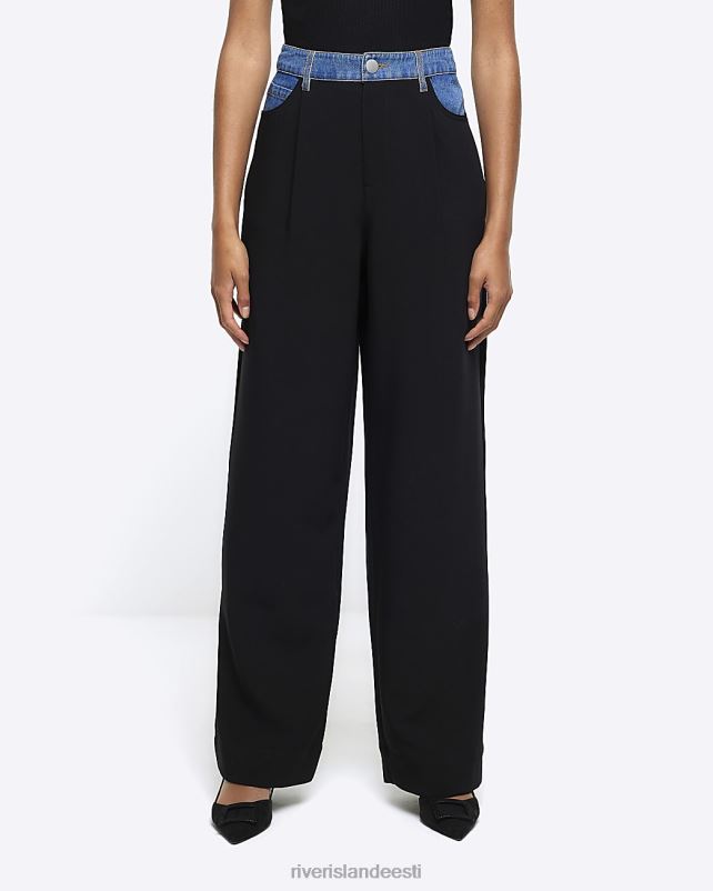 kehakate must naised River Island hübriidsed püksid 44TLL3721