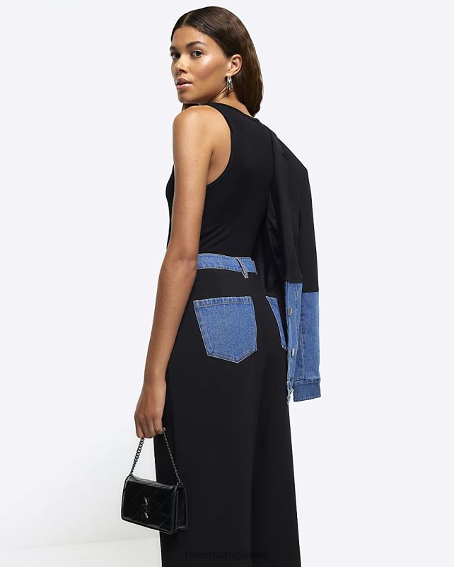 kehakate must naised River Island hübriidsed püksid 44TLL3721