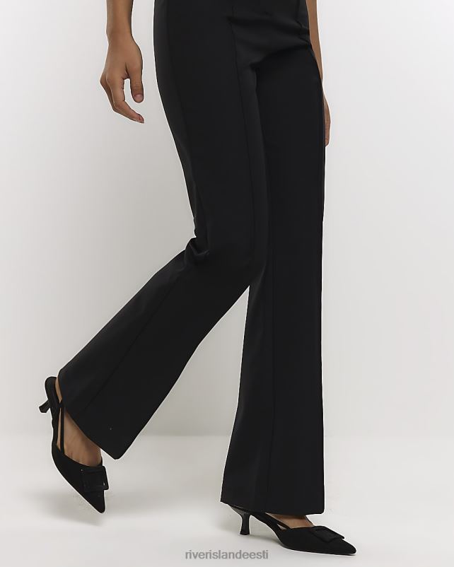 kehakate must naised River Island kõrge vöökohaga sirged püksid 44TLL4331