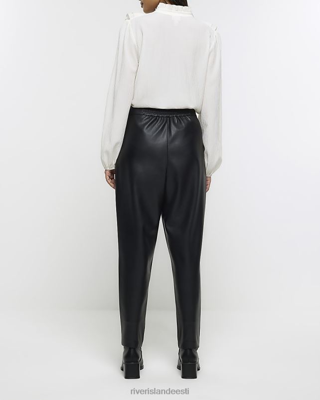 kehakate must naised River Island kunstnahast sigaretipüksid 44TLL250