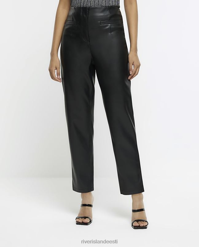 kehakate must naised River Island kunstnahast sigaretipüksid 44TLL4442