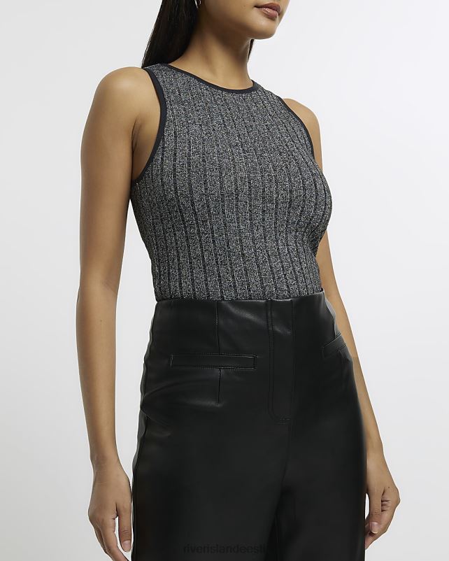 kehakate must naised River Island kunstnahast sigaretipüksid 44TLL4442