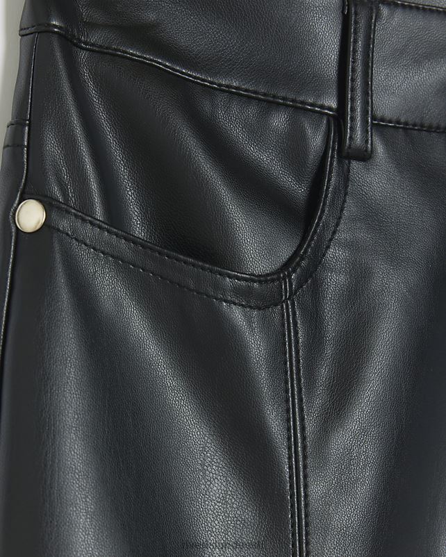 kehakate must naised River Island kunstnahast sirged crop püksid 44TLL4245